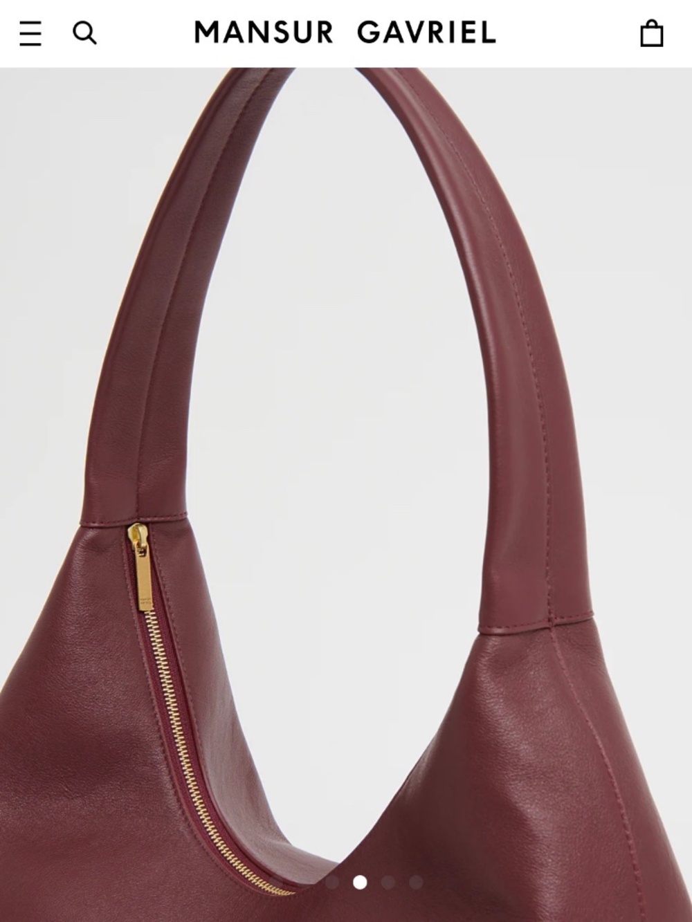 Mansur Gavriel Large Maxi Candy Hobo Leather Bag Red Oxblood - Picture 2 of 12